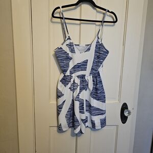 Angashion Blue and White Striped Dress